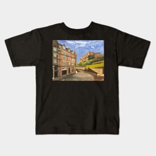 Edinburgh, the Castle from Grassmarket Kids T-Shirt